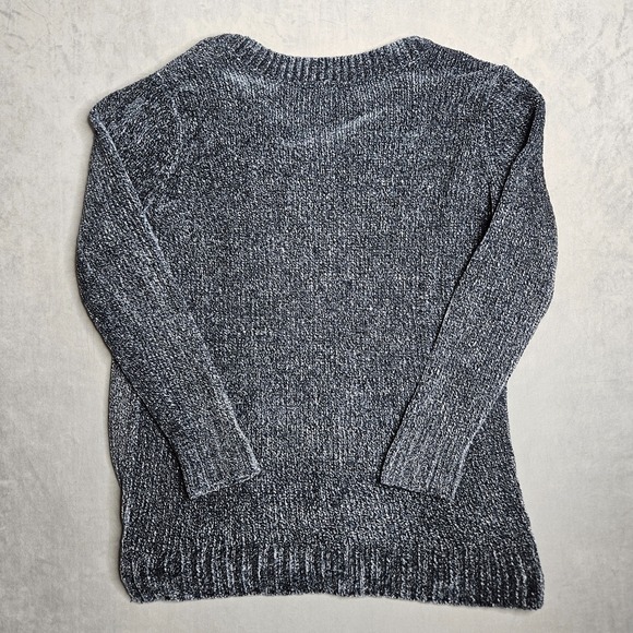 Orvis Sweater Womens XL Blue Chenille V-Neck Ribbed Hem Comfort Soft Outdoor - Picture 2 of 10